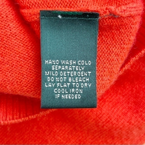 Lauren‎ Ralph Lauren Cashmere Wool Blend Crewneck Sweater in Red, Size Small - Picture 9 of 9